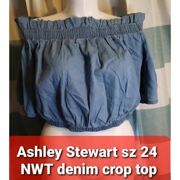 DENIM PEASANT BLOUSE - Picture 3 of 3